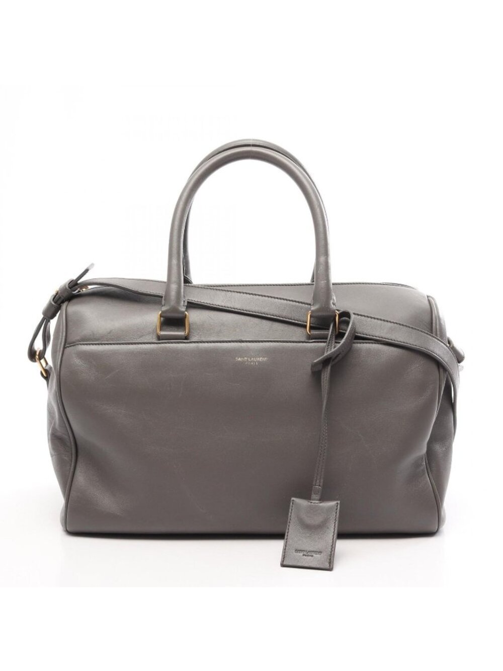 Saint Laurent Paris Handbag Classic Duffle 6 2-Way Gray Leather